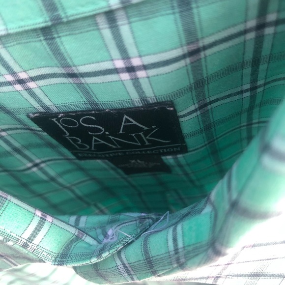 Jos A. Bank Green Checkered Dress Shirt. Size XL - Picture 3 of 3